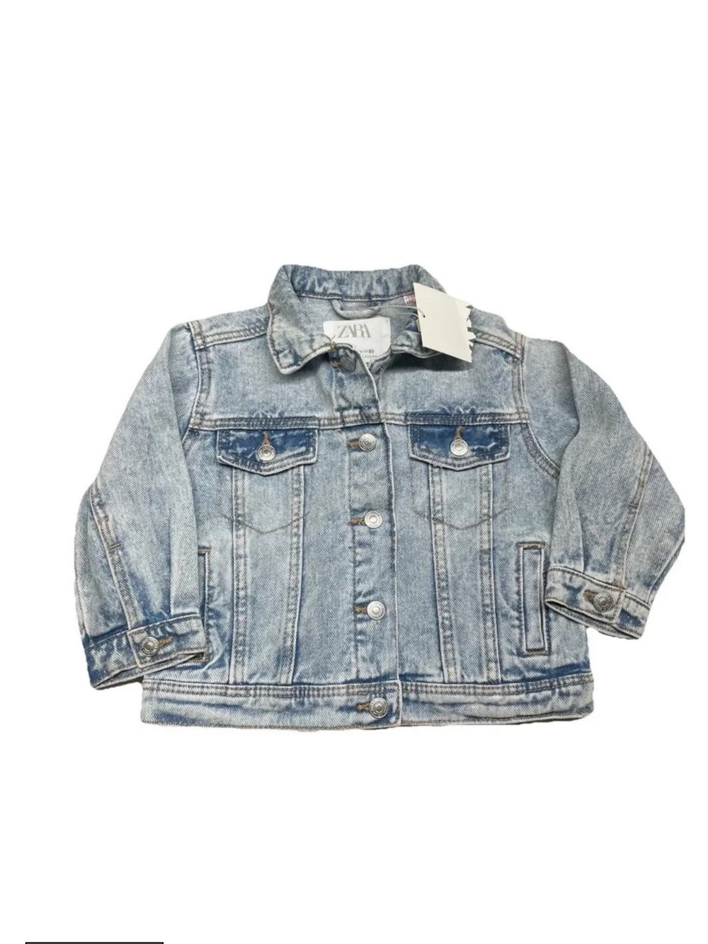 Zara Light Wash Denim Jacket for Kids - Blue. NWOT 9-12m